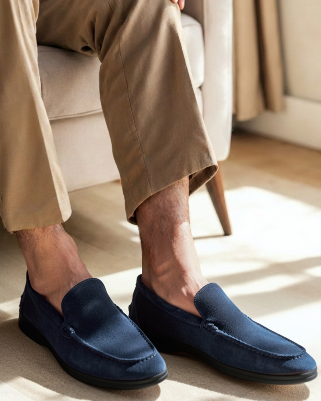 Mocassini in camoscio premium - Suola nera